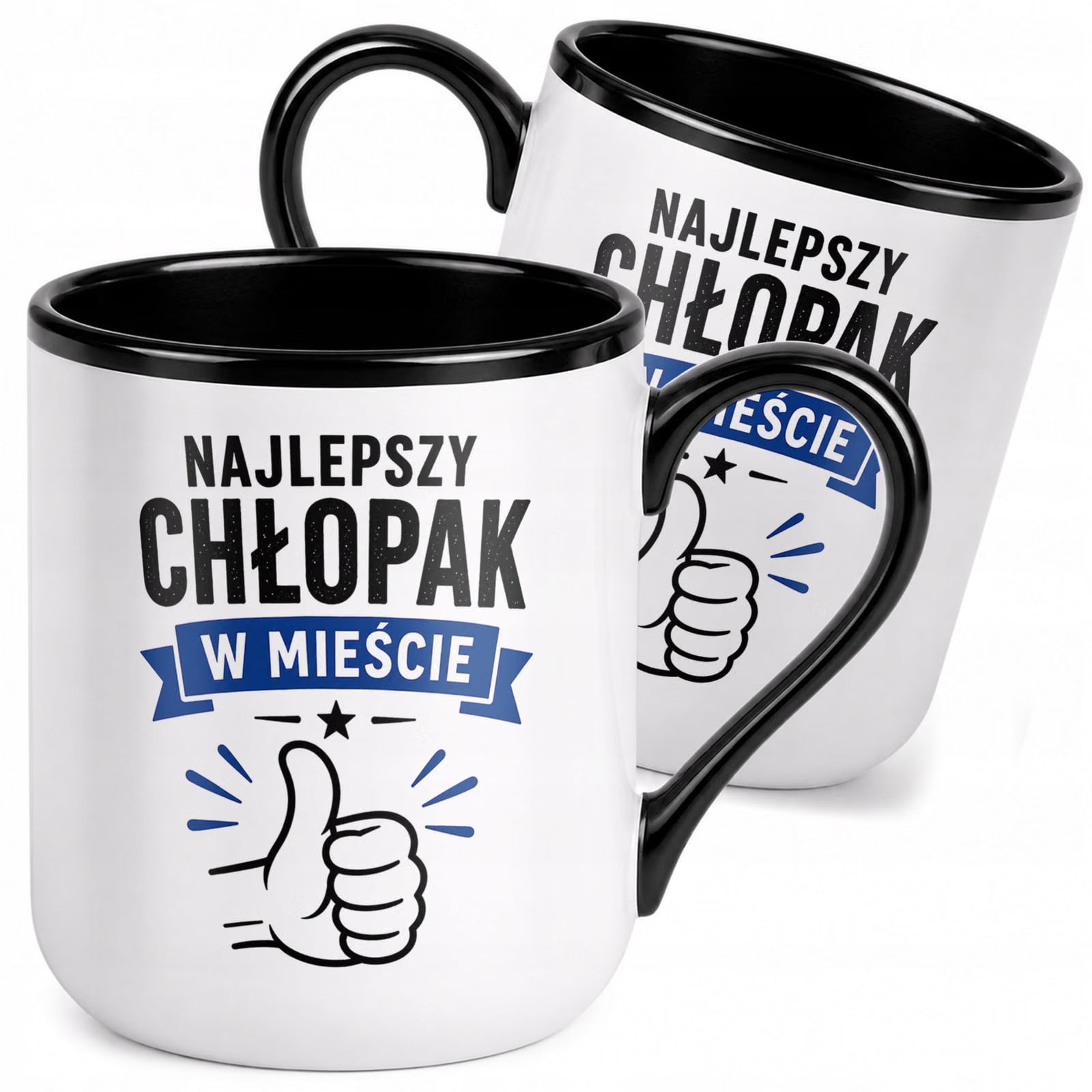 Kubek z nadrukiem Premium Czarny Dzień Chłopaka Dla Mężczyzny Prezent