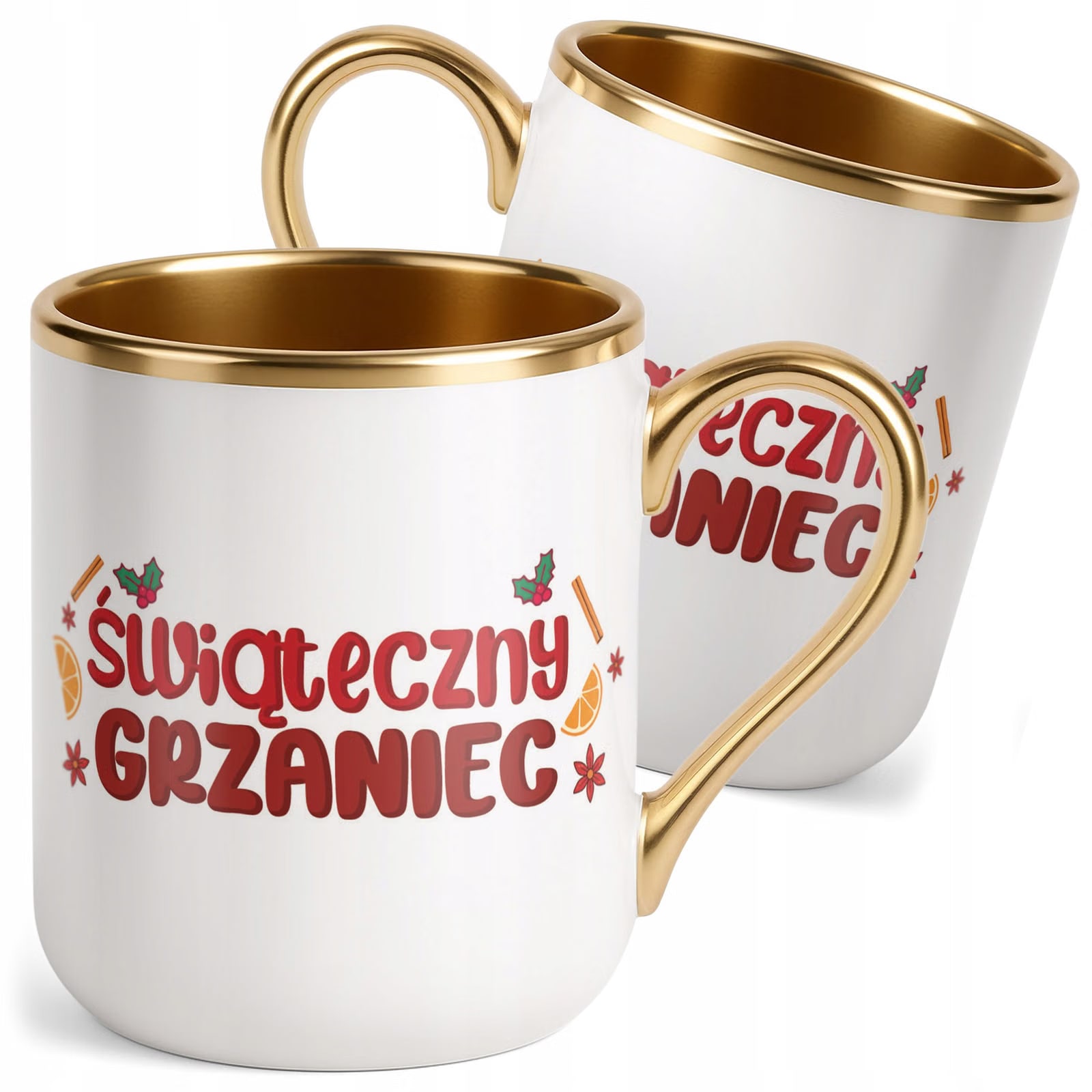 Kubek Premium Złoty Boże Narodzenie Mikołajki Świąteczny Grzaniec Prezent