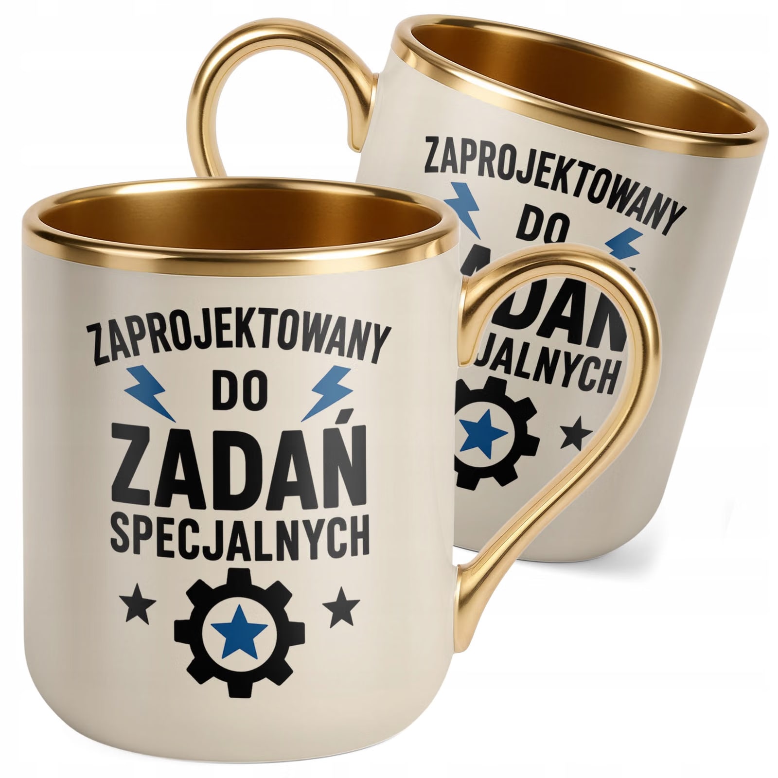 Kubek z nadrukiem Premium Złoty Ecru Dzień Chłopaka Mężczyzny Prezent