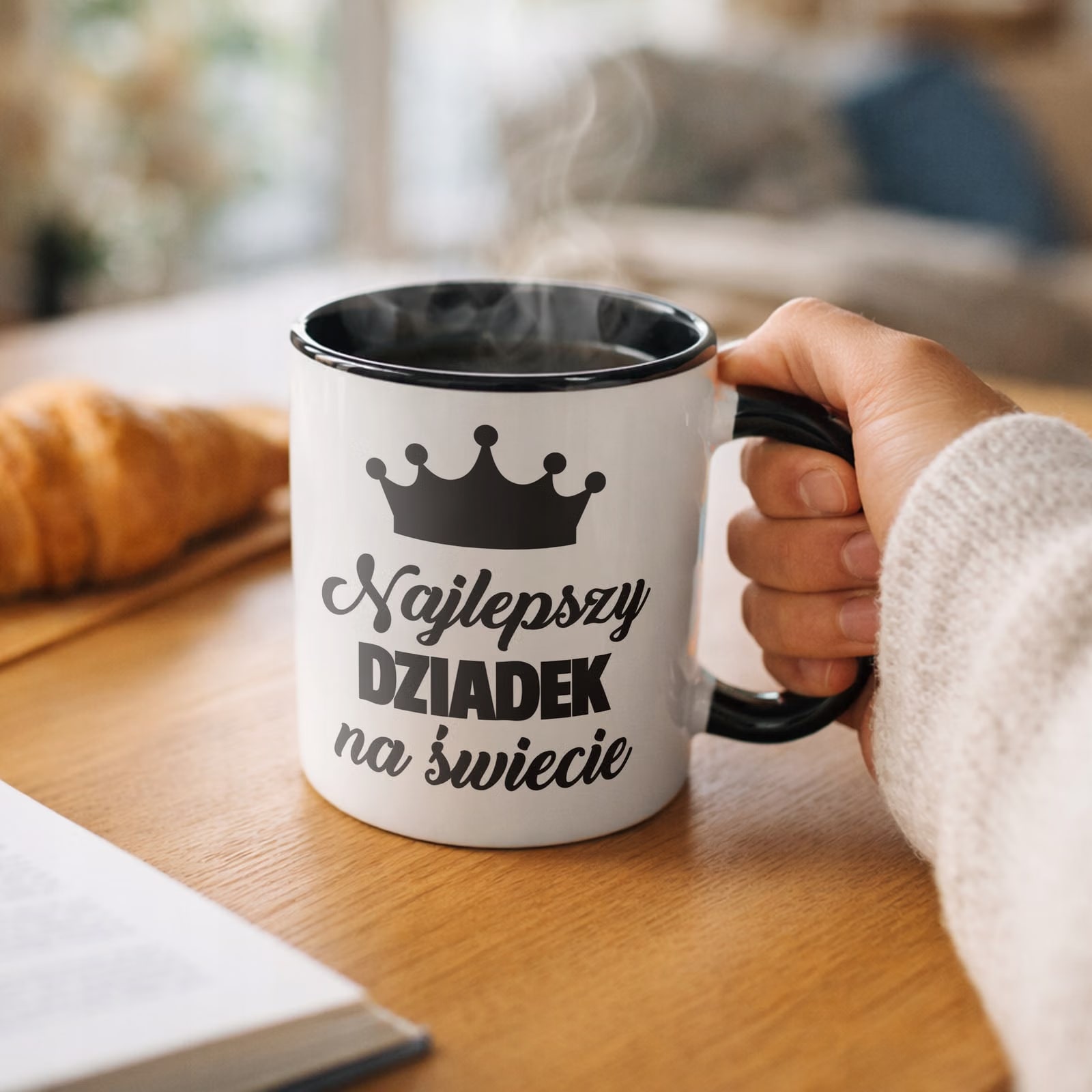 Kubek Czarny Dzień Dziadka Dla Dziadka Prezent Upominek
