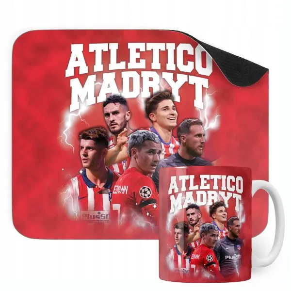 Zestaw Kubek + Podkładka pod mysz Atlético Madryt Griezmann Morata