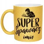 Złoty kubek brokatowy Personalizowany Super Spawacz Prezent Upominek