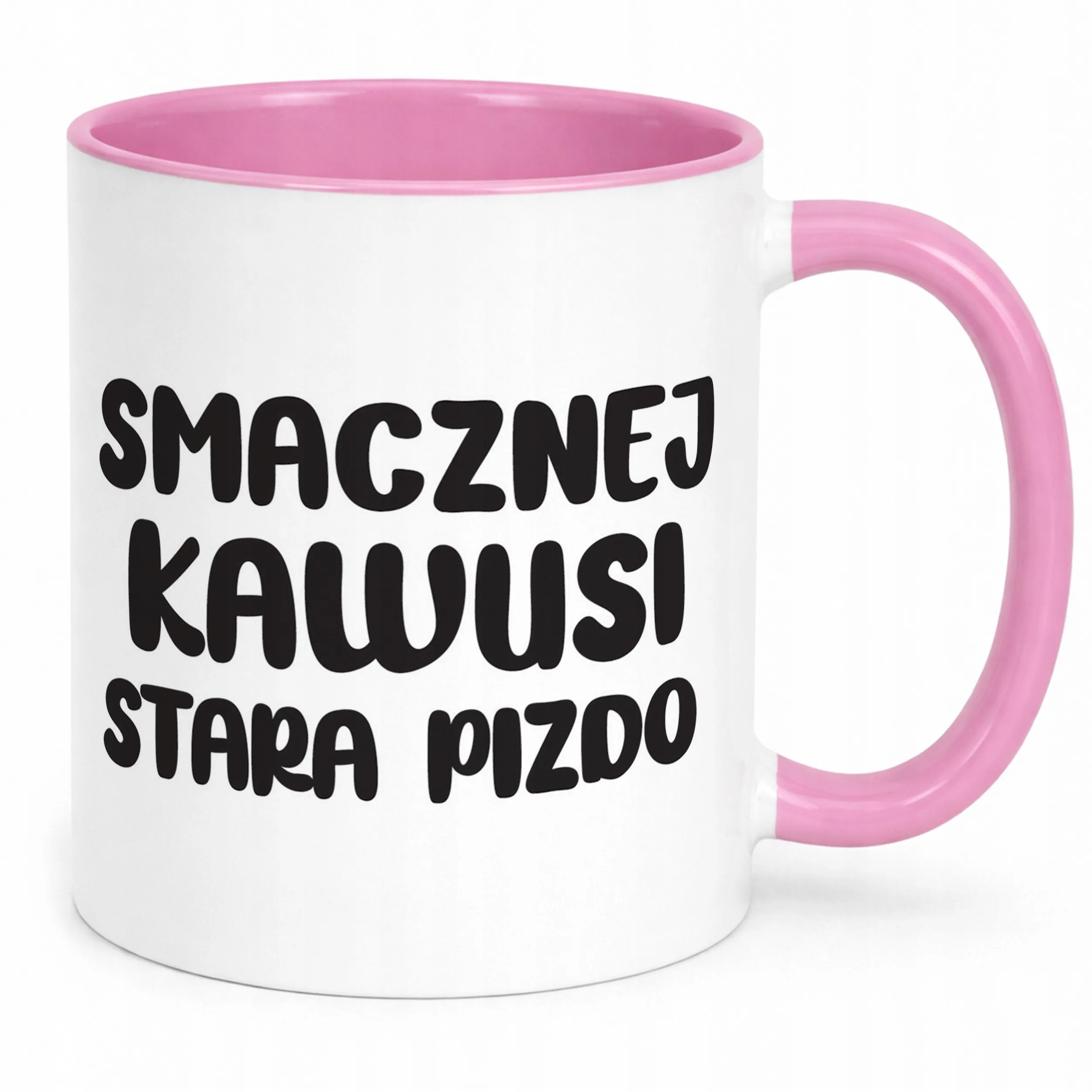 Kubek Różowy Smacznej Kawus Stara Piz*o Śmieszny Zabawny Prezent