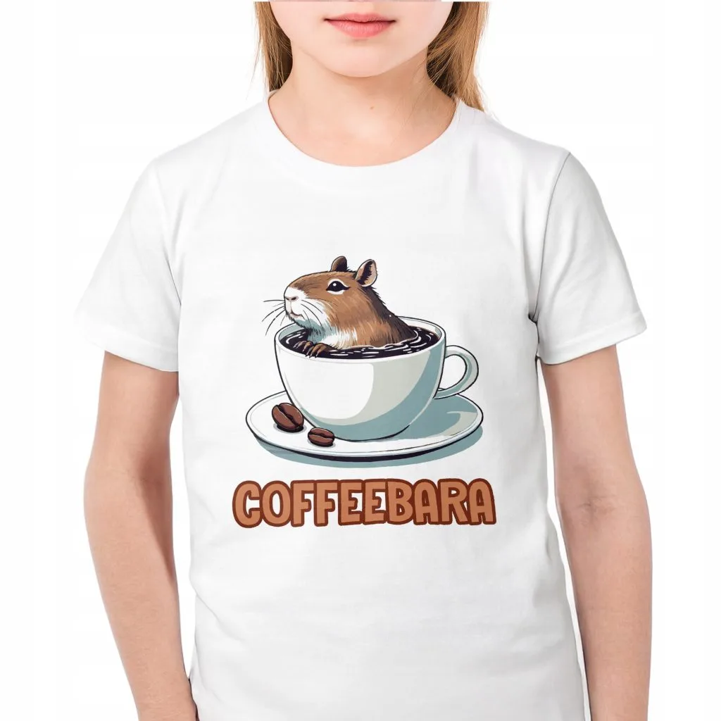Koszulka biała dziecięca Kapibara Capybara Zwierzak