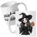 Kubek ceramiczny Halloween Piękna Wiedźma Dla Kobiety Prezent Upominek