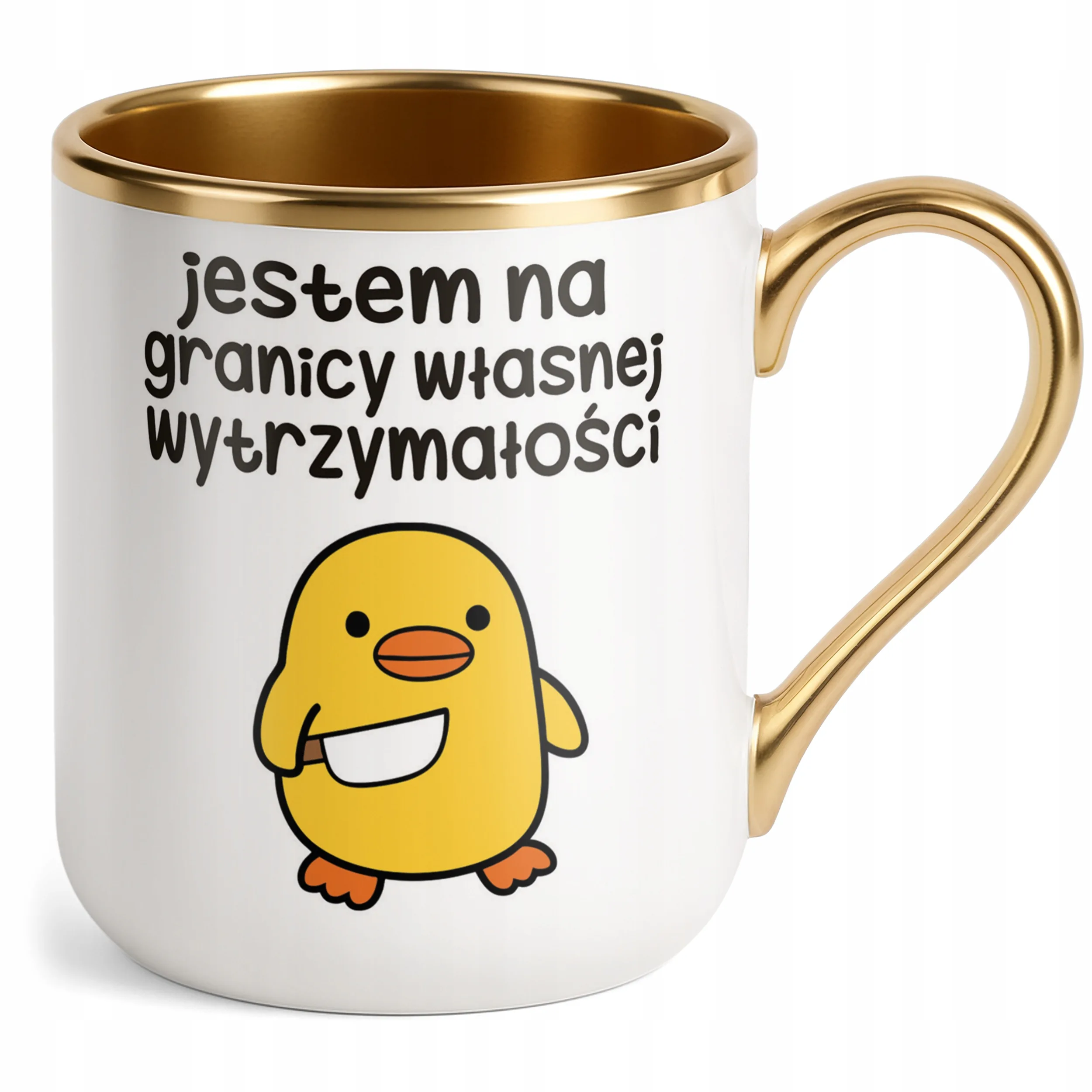 Kubek Premium Złoty Jestem Na Granicy Śmieszny Zabawny Prezent