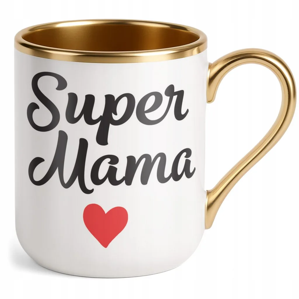 Kubek Premium Złoty Dzień Matki Dla Mamy Prezent Upominek Super Mama