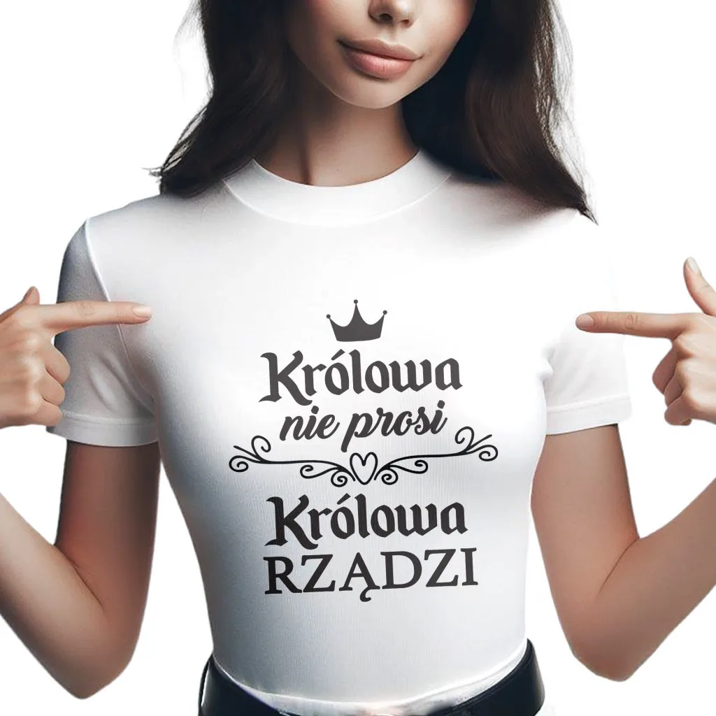 Koszulka Damska T-shirt Na Dzień Kobiet Prezent Królowa Rządzi