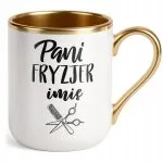 Kubek Premium Złoty Personalizowany Pani Fryzjer Dla Fryzjerki Prezent