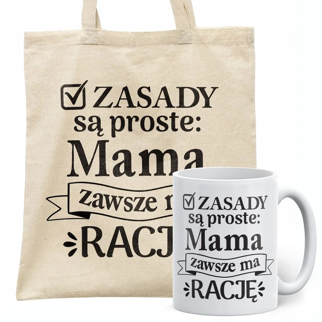 Zestaw Kubek + Torba Dzień Matki Dla Mamy Prezent Upominek