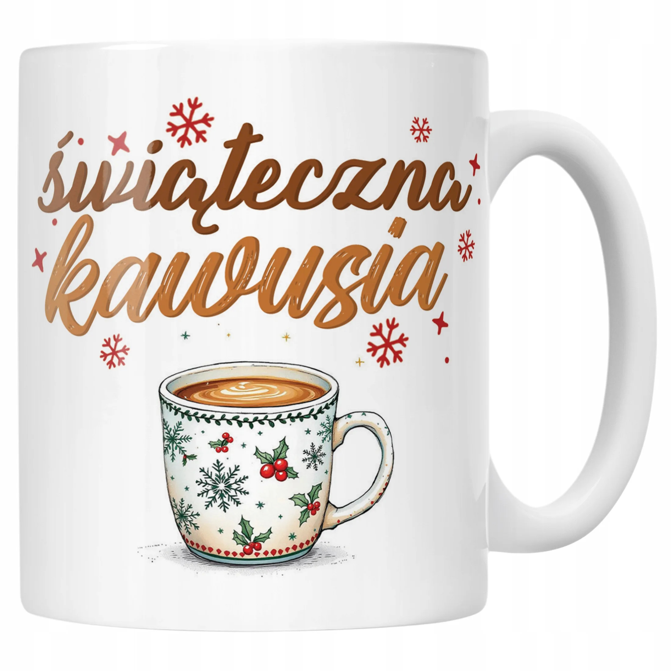 Kubek Ceramiczny Świąteczny Świąteczna Kawusia Boże Narodzenie Prezent