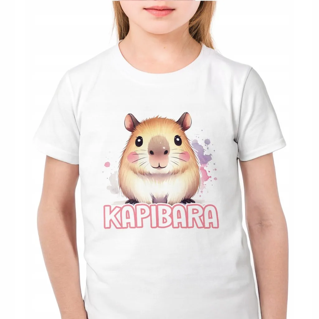 Koszulka biała dziecięca Kapibara Capybara Zwierzak