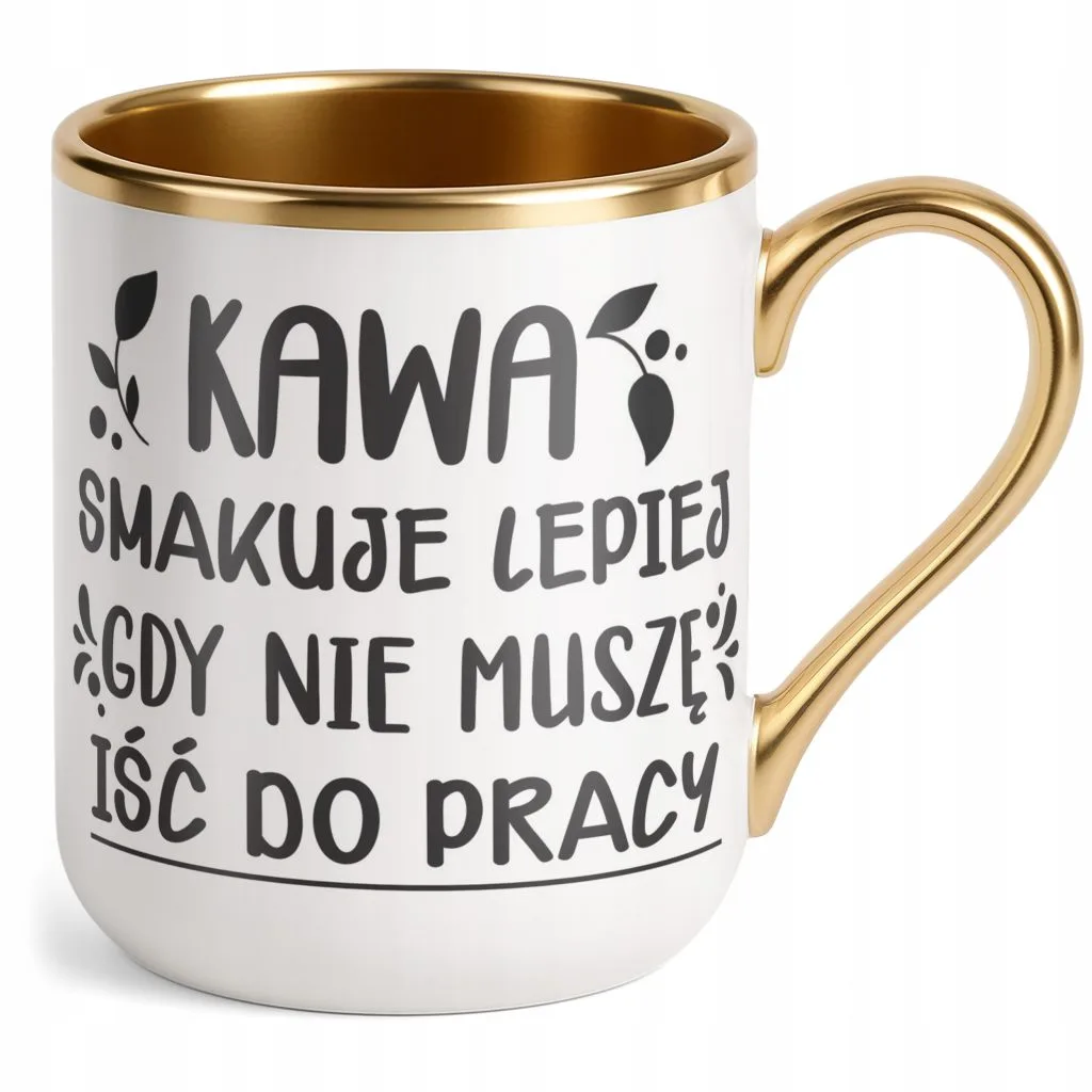 Kubek Premium Złoty Z okazji Emerytury Dla Emeryta Emerytki Prezent
