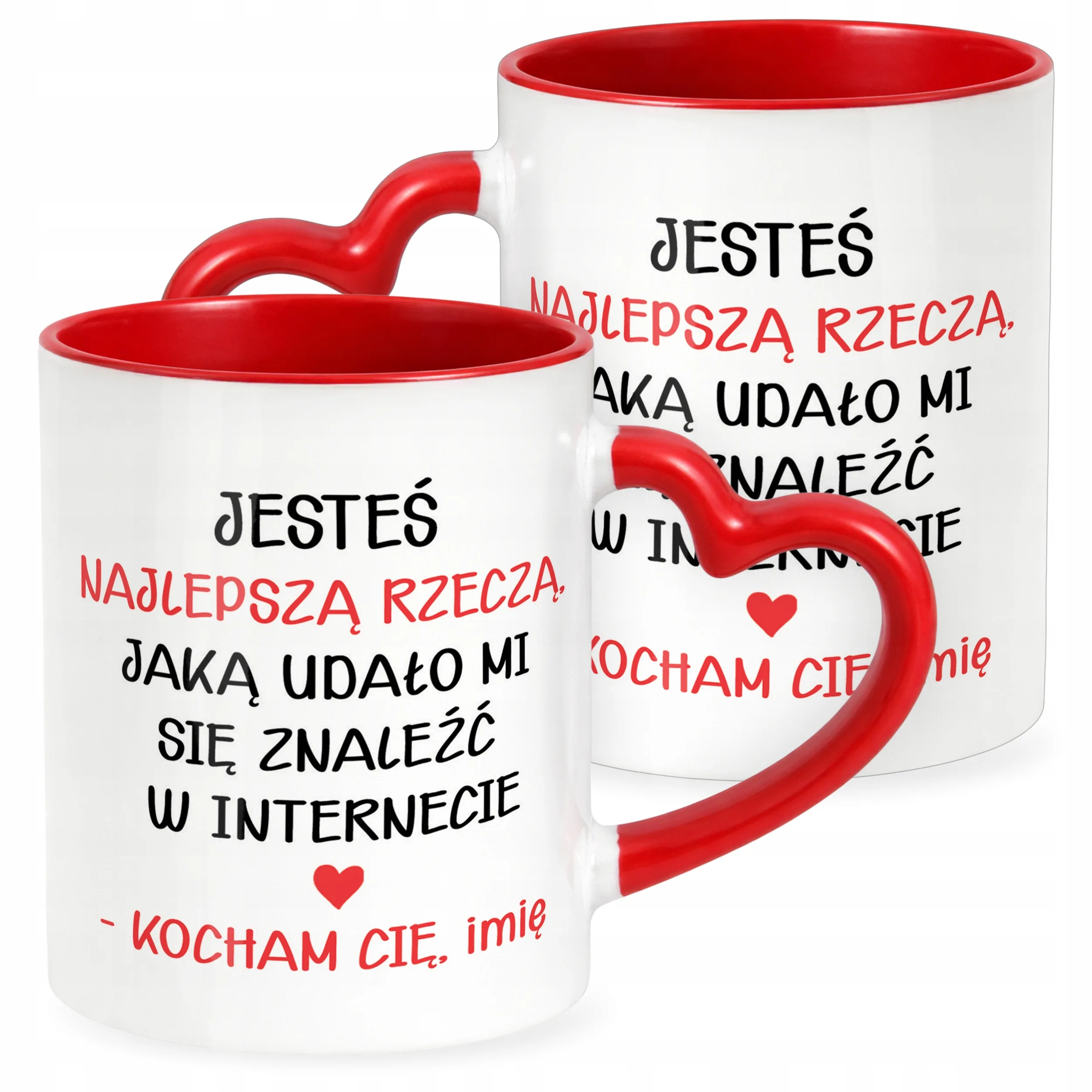 Kubek Walentynkowy Personalizowany Serce Walentynki Prezent Upominek
