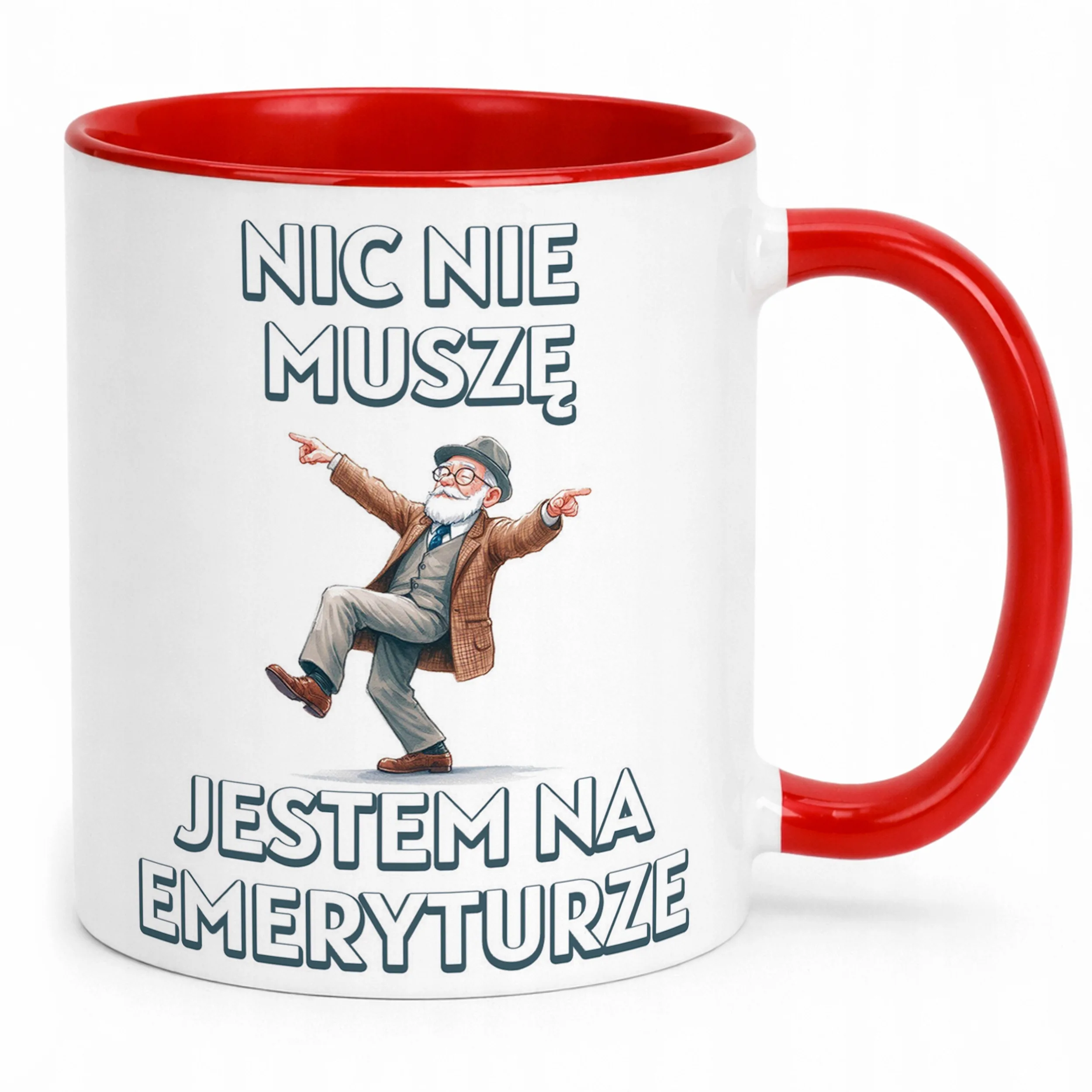 Kubek Czerwony Z okazji Emerytury Dla Emeryta Prezent Upominek