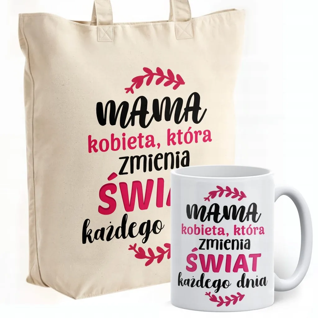 Zestaw Kubek + Torba Premium Dzień Matki Dla Mamy Prezent Upominek