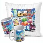 Zestaw Personalizowany Kubek + Poduszka 38×38 cm Dla Graczy STUMBLE GUY