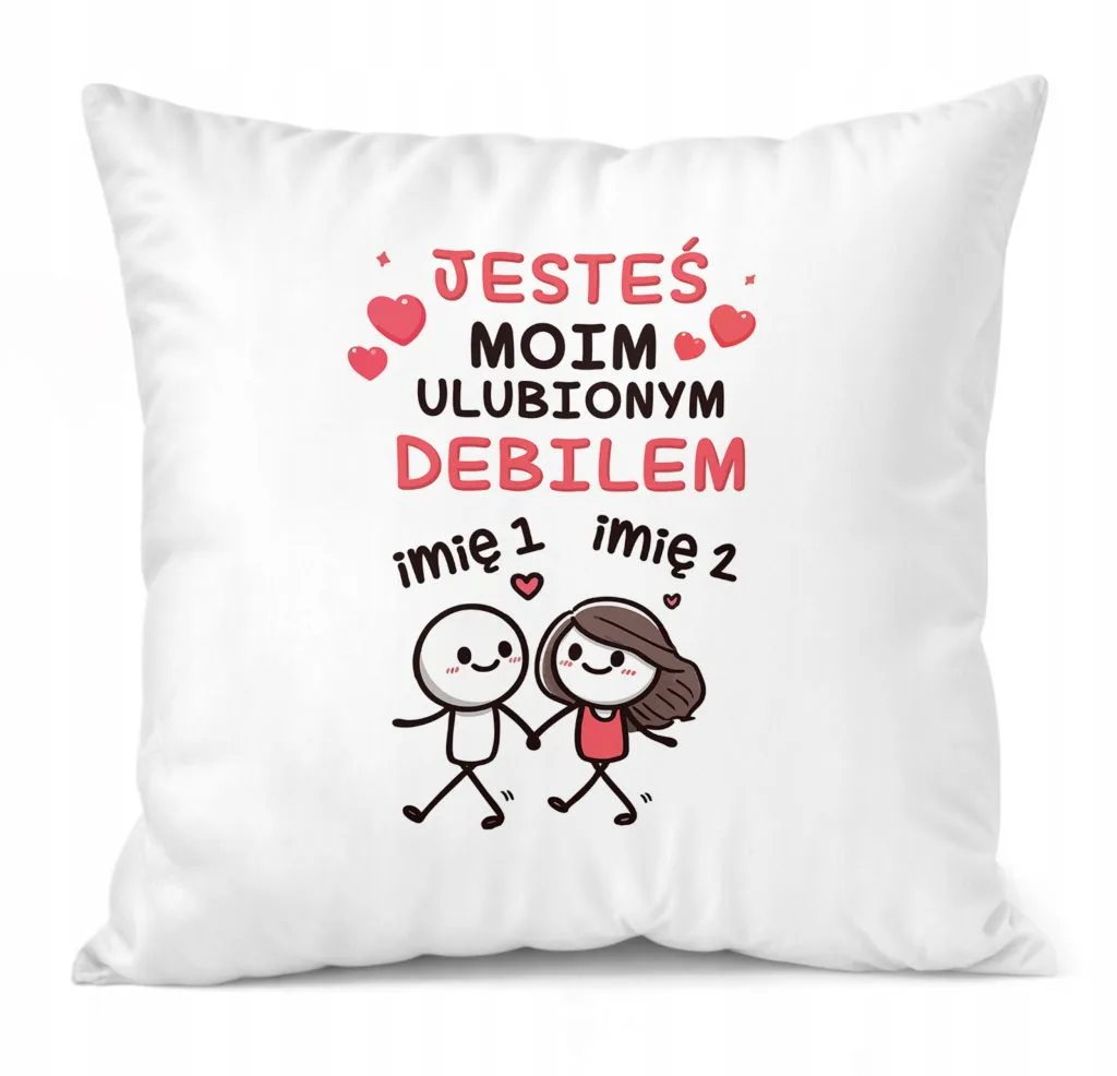 Poduszka 38x38cm Personalizowana Z okazji Walentynek Z imionami Prezent