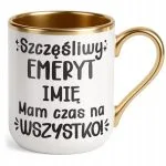Kubek Premium Złoty Personalizowany z okazji Emerytury Dla Emeryta Prezent