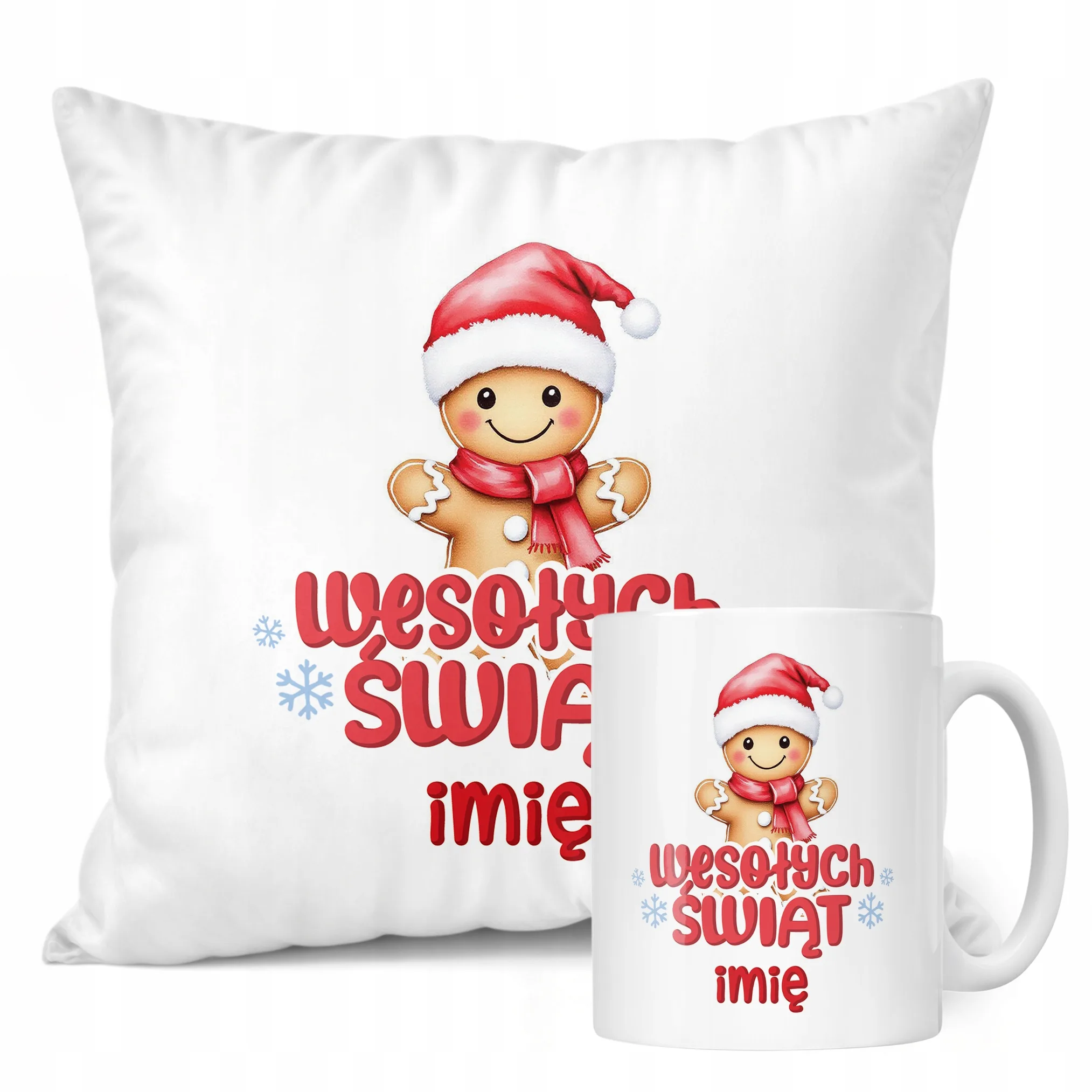 Zestaw Świąteczny Personalizowany Kubek + Poduszka Boże Narodzenie