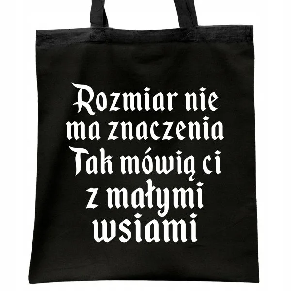 Torba bawełniana czarna na zakupy 1670 Rozmiar Nie Ma Znaczenia