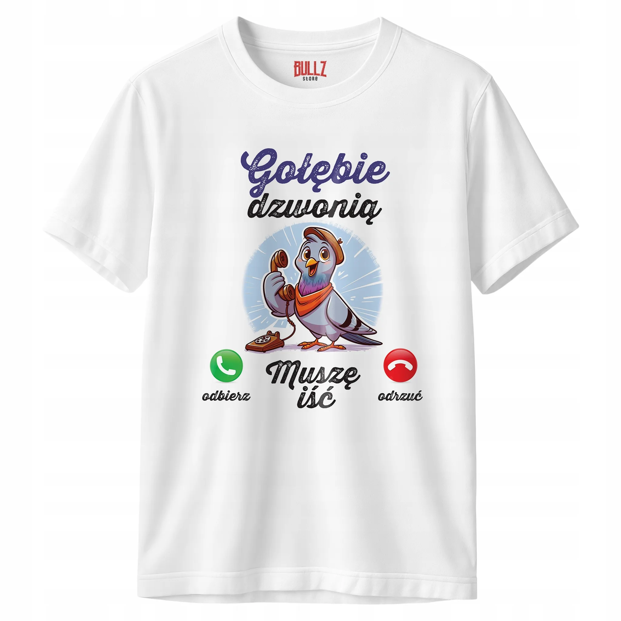Koszulka biała męska Gołębie Dzwonią Gołębiarz Prezent r. 3XL