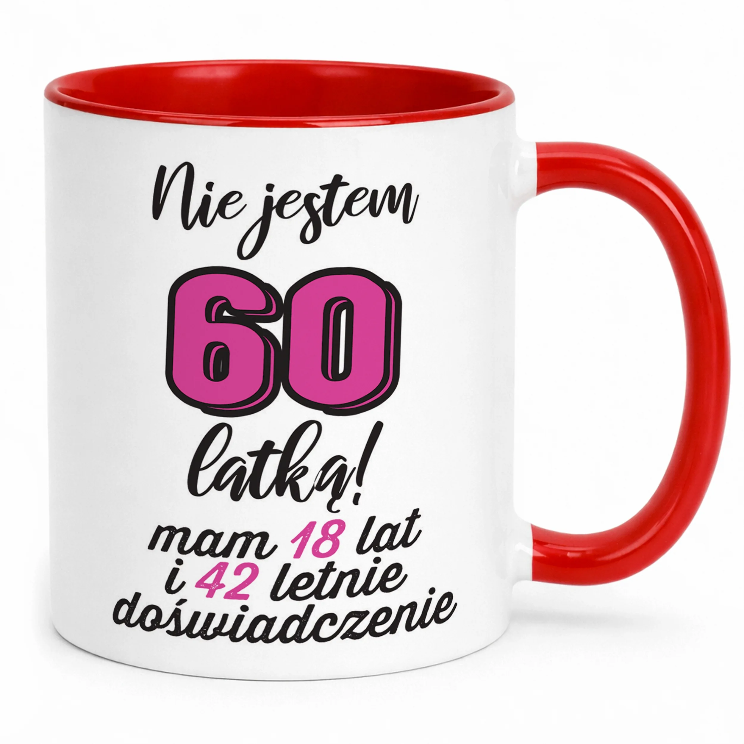 Kubek Czerwony Nie Jestem 60 Urodziny Dla Kobiety Prezent Upominek