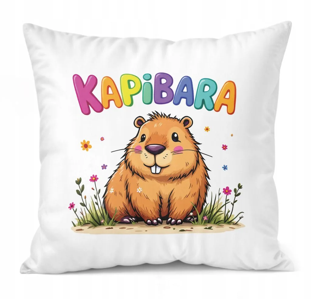 Poduszka 38x38cm Kapibara Capybara Zwierzak Dla Dzieci Prezent