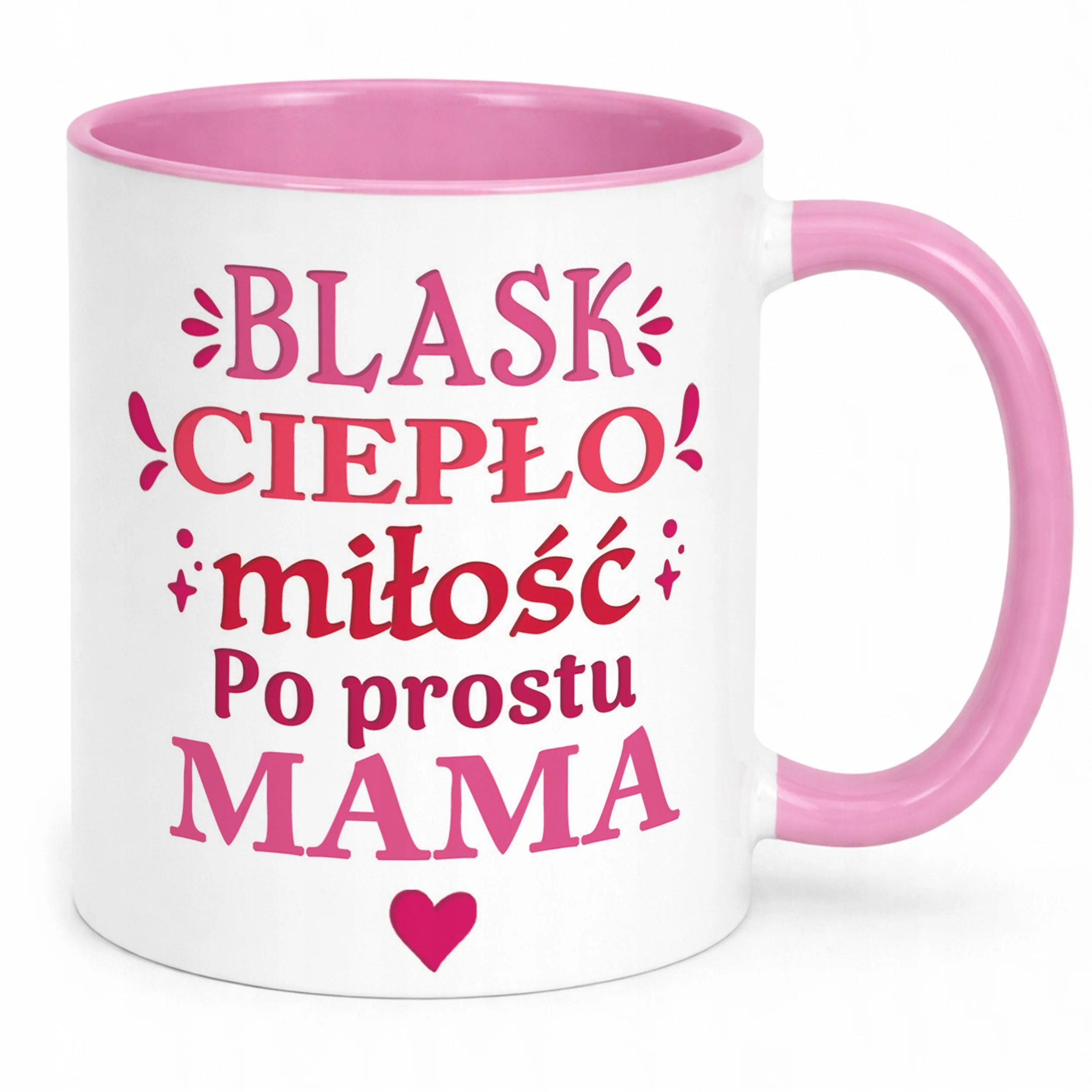 Kubek Różowy Dzień Matki Dla Mamy Prezent Blask Ciepło Miłość