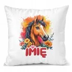 Poduszka 38x38cm Personalizowana Z Koniem Koń Słodki Dla Dzieci