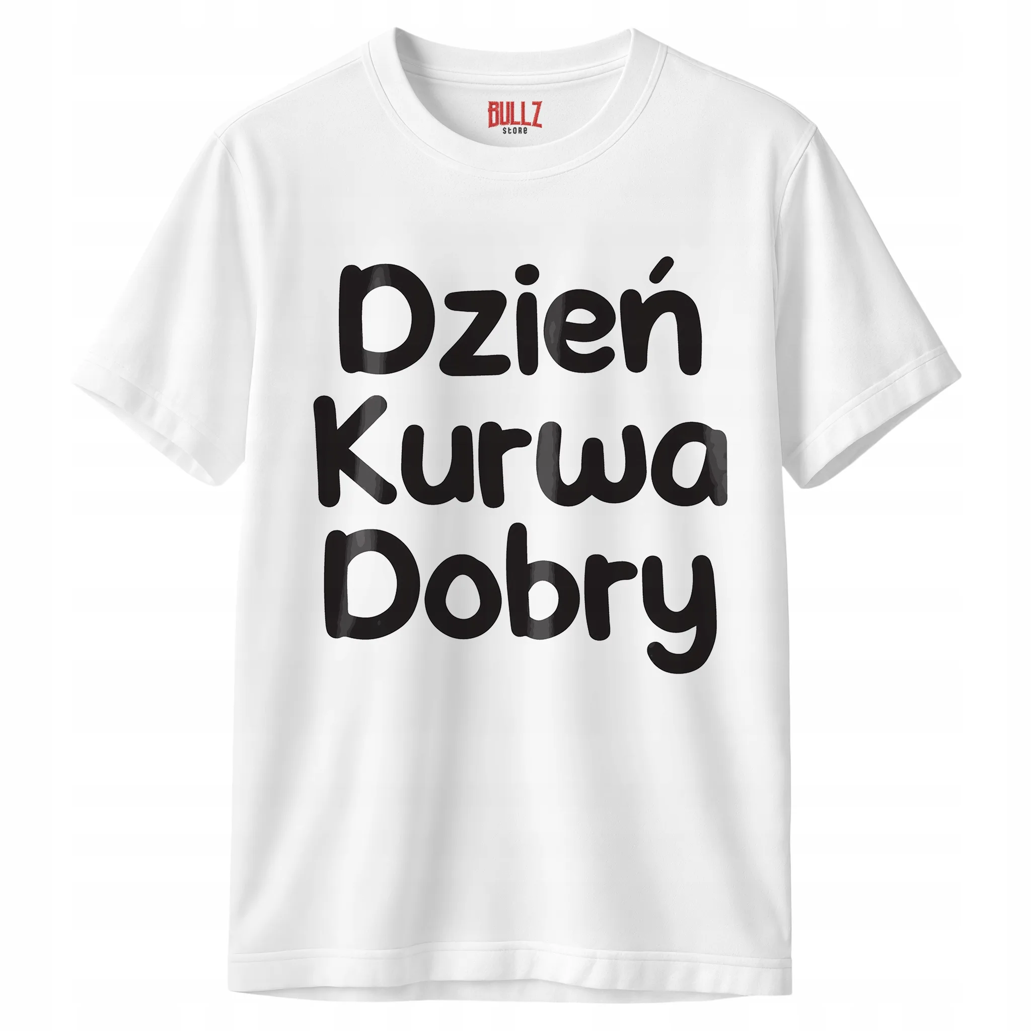 Koszulka biała męska Dzień Ku*wa Dobry Zabawny Prezent