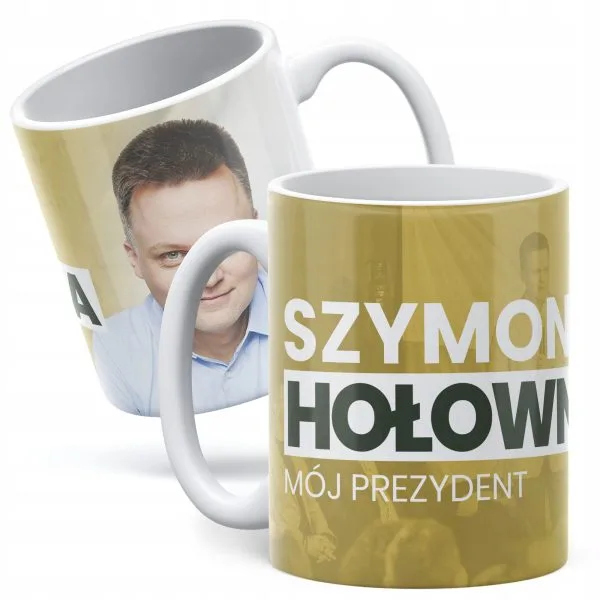 Kubek ceramiczny Szymon Hołownia Mój Prezydent #Hołownia2025 Polska 2050