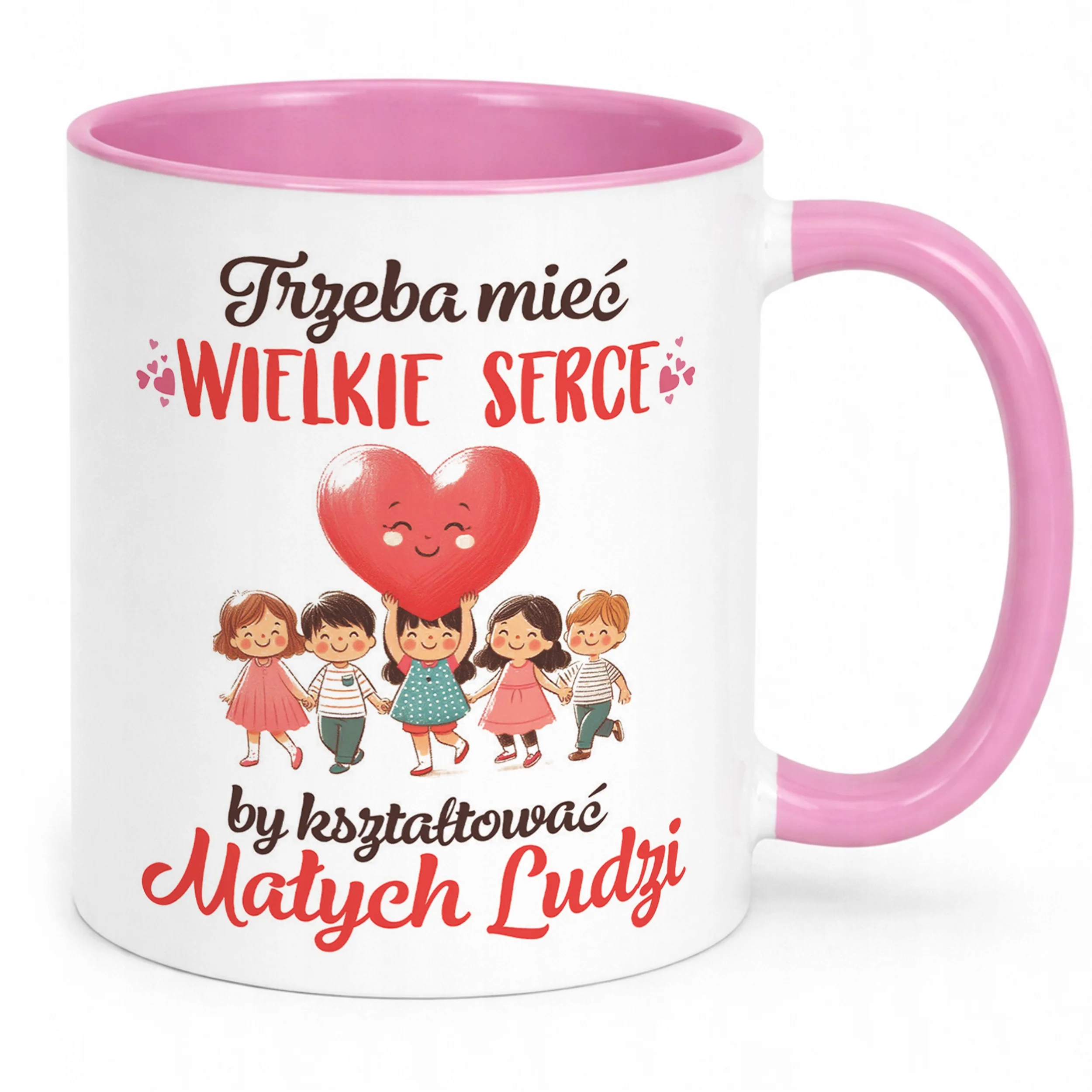 Kubek Różowy Dla Przedszkolanki Nauczycielki Dzień Nauczyciela Prezent