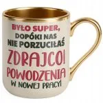 Kubek Premium Złoty Ecru Pożeganie Odejście z Pracy Dla Koleżanki Prezent