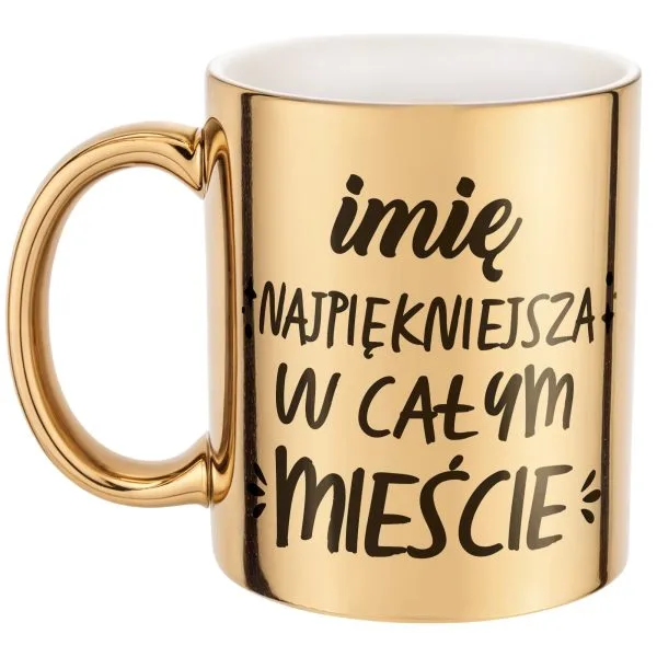 Złote Kubek prezent Personalizowany Dzień Kobiet Najpiękniejsza W Mieście