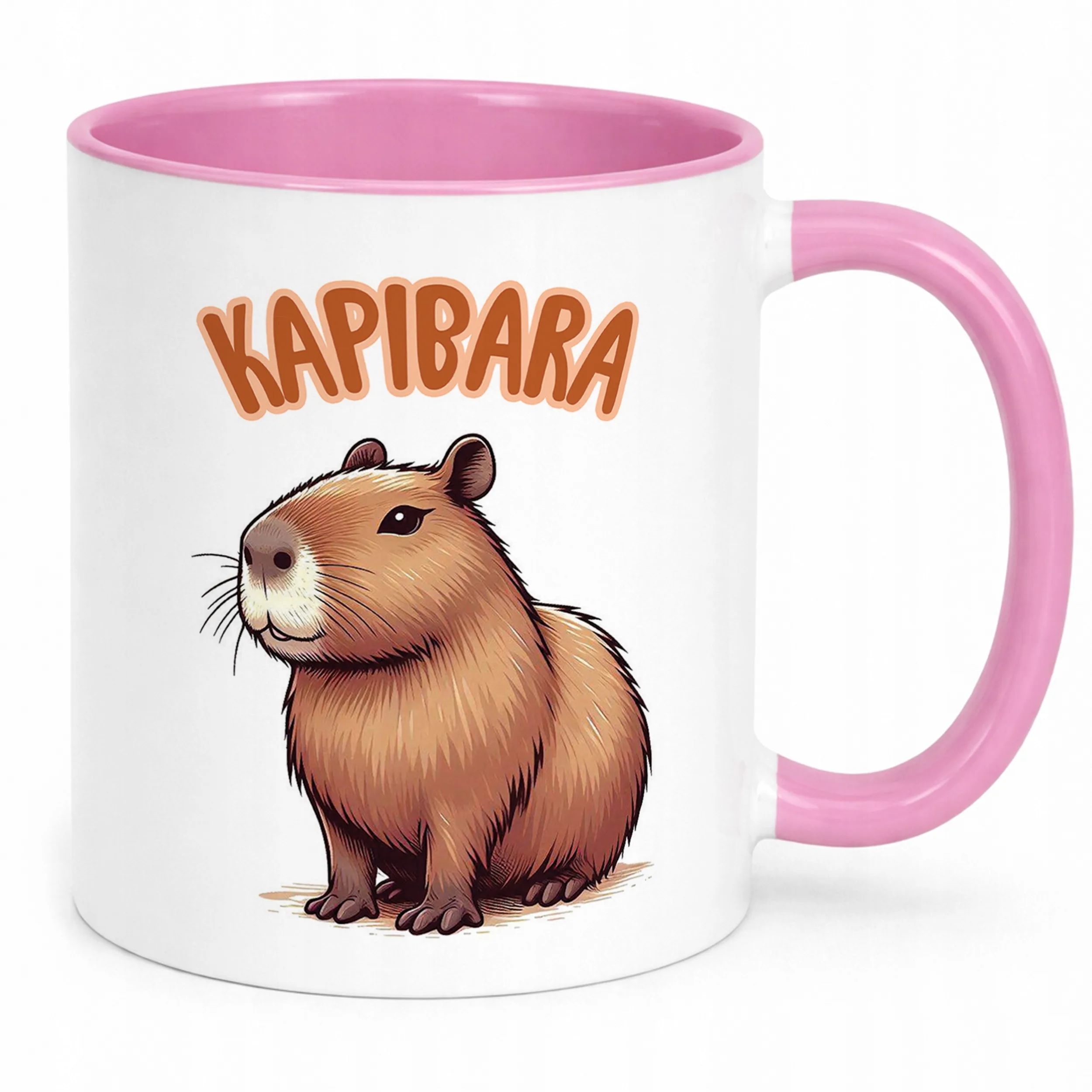 Kubek Różowy Kapibara Capybara Zwierzak Słodki Dla Dzieci Prezent