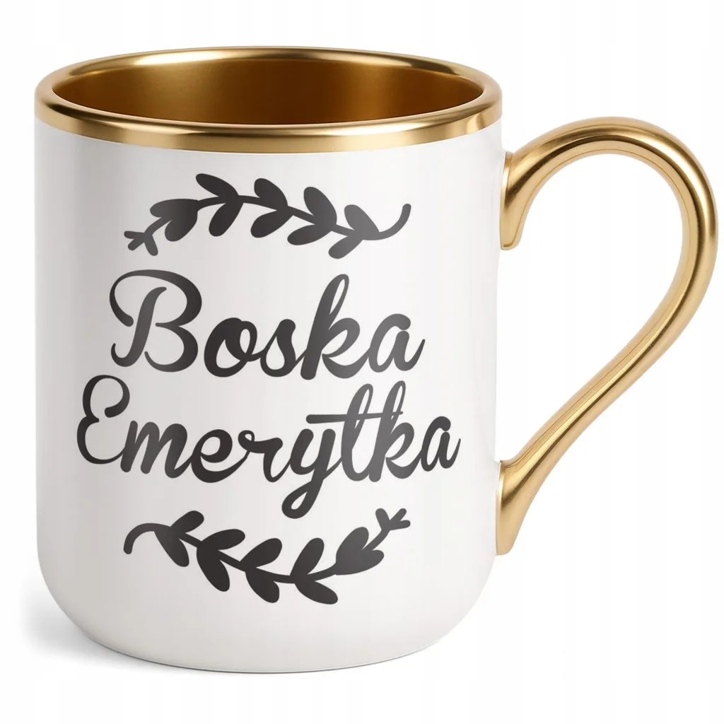 Kubek Premium Złoty Z okazji Emerytury Dla Emerytki Prezent