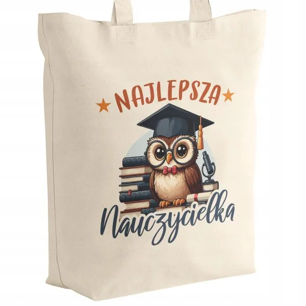 Torba bawełniana z dnem Dzień Nauczyciela Najlepsza Nauczycielka Prezent
