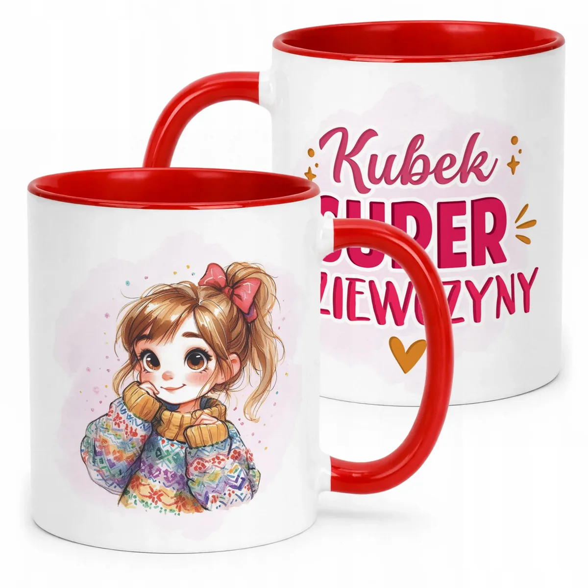 Kubek Czerwony Dzień Kobiet Dla Dziewczynki Dla Niej Prezent Upominek