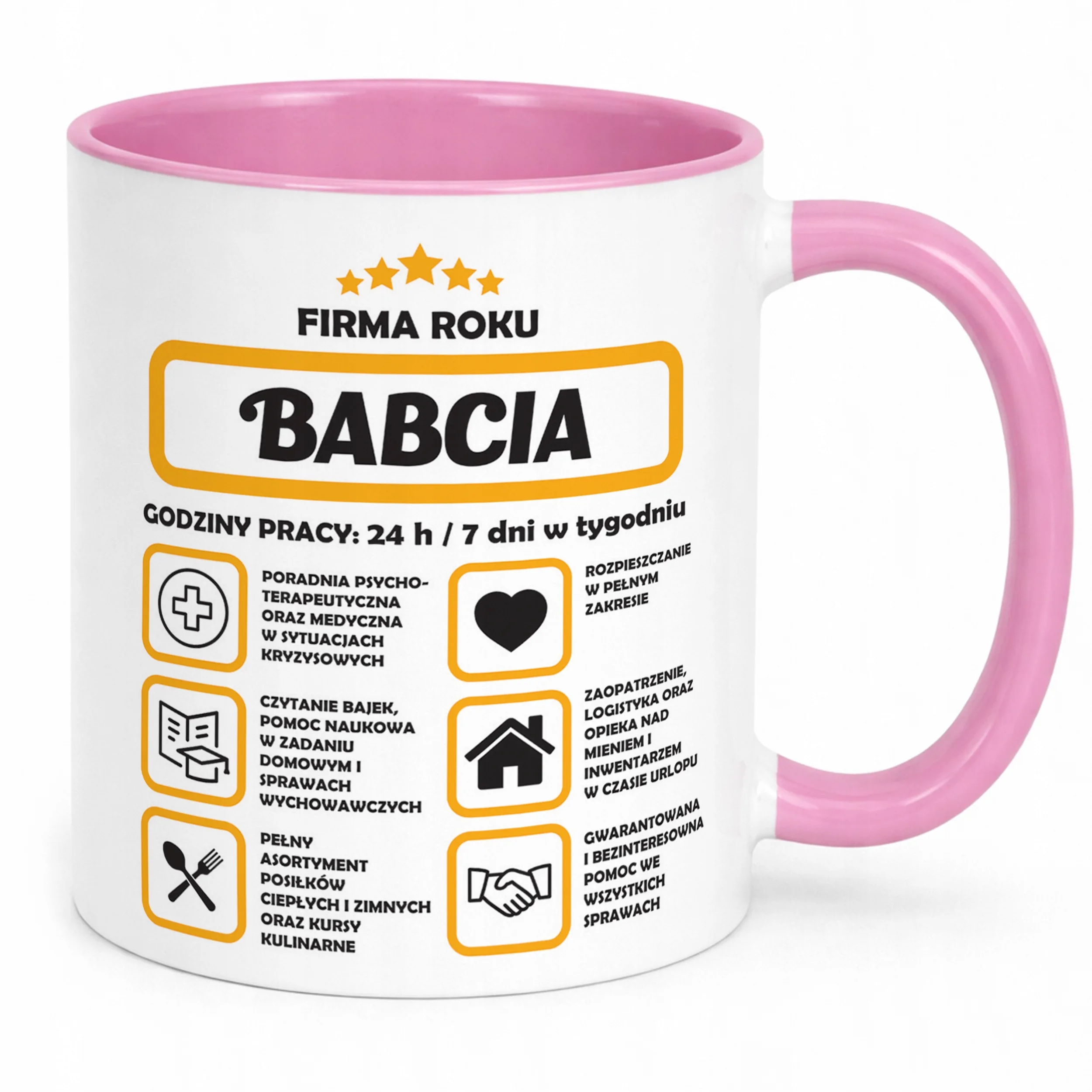Kubek Różowy Dzień Babci Dla Babci Prezent Upominek