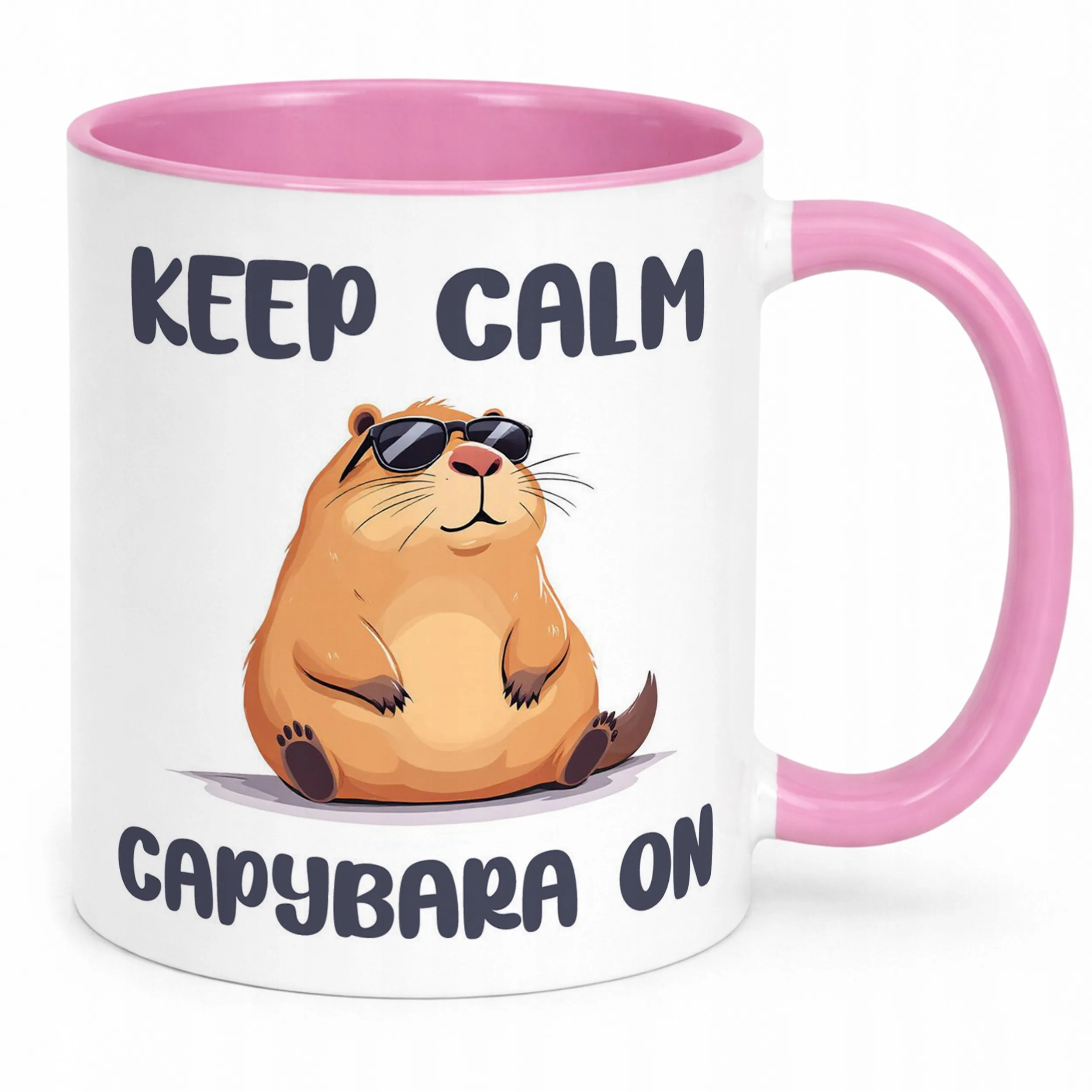 Kubek Różowy Kapibara Capybara Zwierzak Słodki Dla Dzieci Prezent