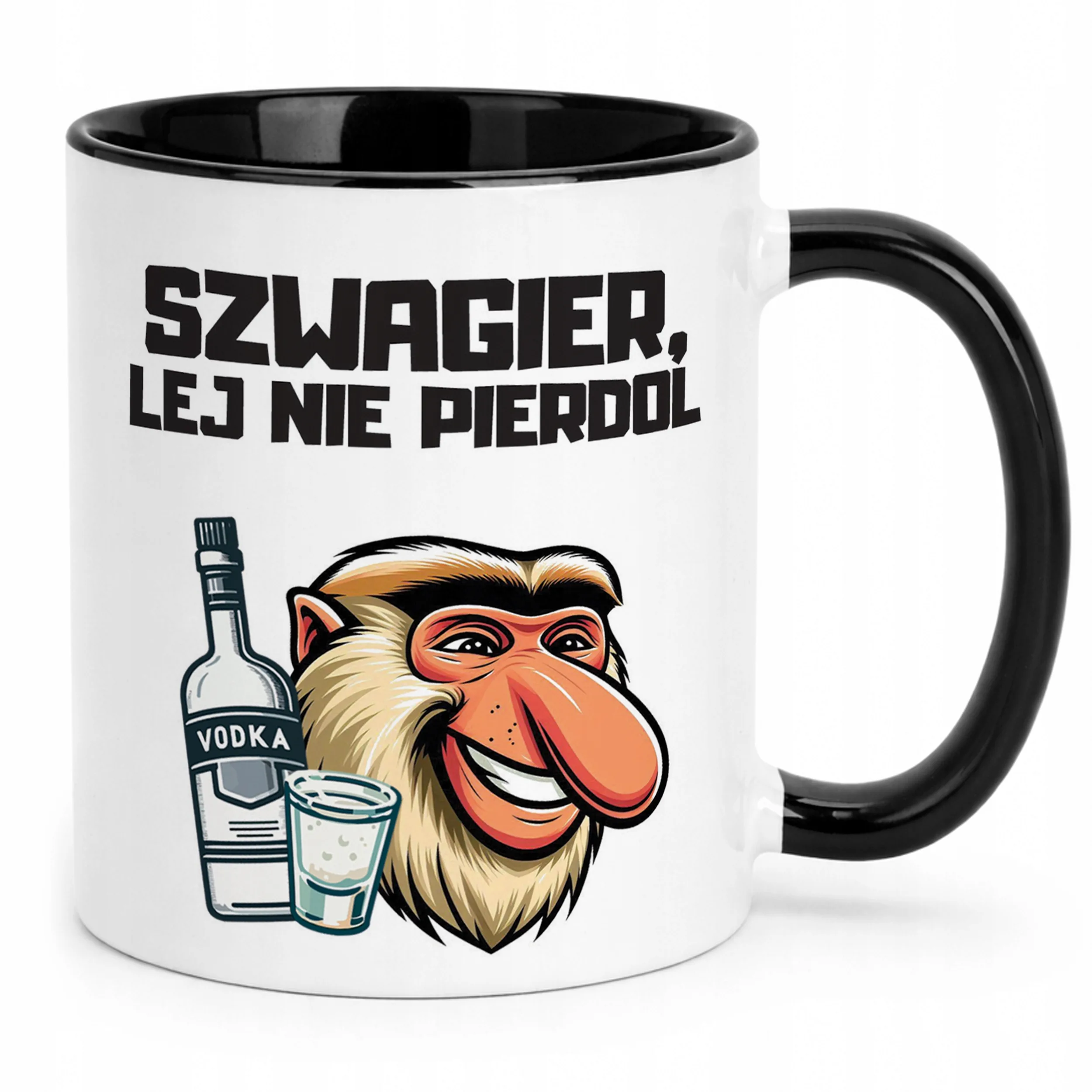 Kubek Czarny Janusz Nosacz Szwagier Lej Zabawny Prezent