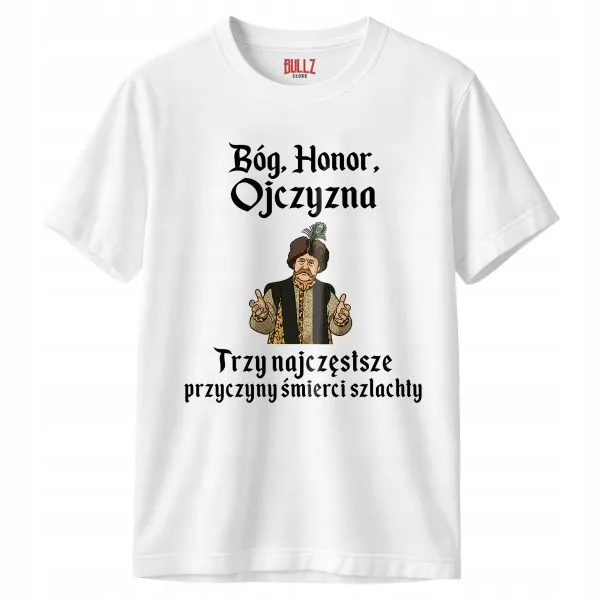 Koszulka biała męska 1670 Bóg Honor Ojczyzna