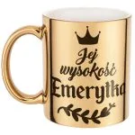 Złoty Kubek ceramiczny z okazji Emerytury Dla Emerytki Prezent Upominek
