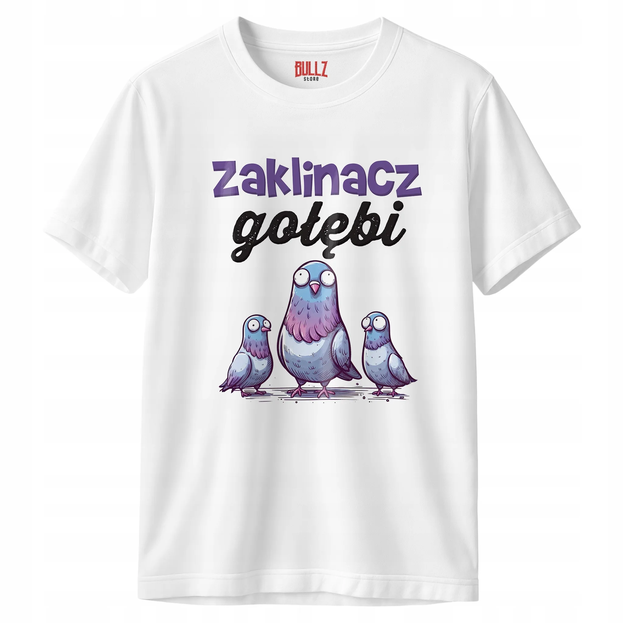 Koszulka biała męska Zaklinacz Gołębi Zabawny Prezent r. 3XL