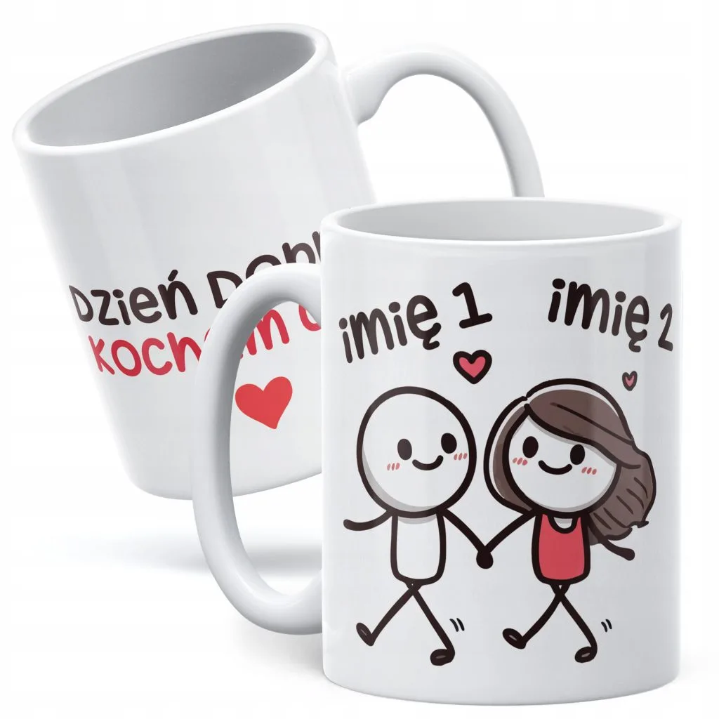 Kubek ceramiczny Personalizowany Walentynki Z imionami Dla Pary Prezent