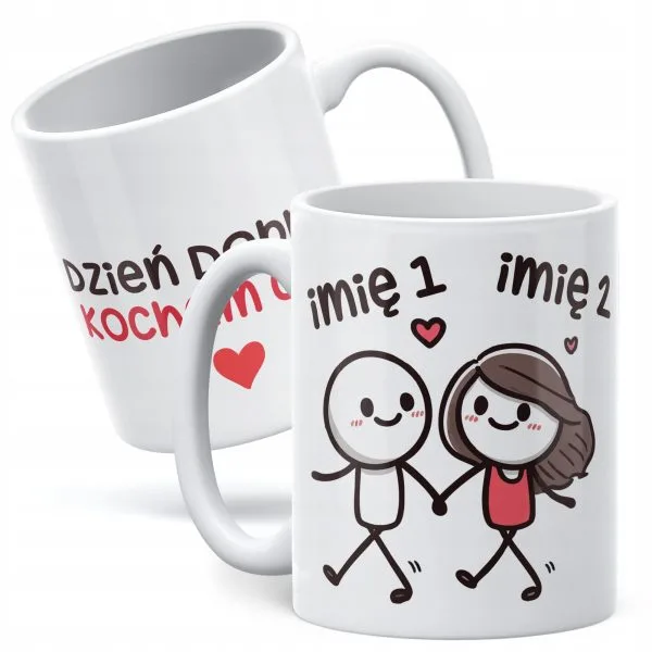 Kubek ceramiczny Personalizowany Walentynki Z imionami Dla Pary Prezent