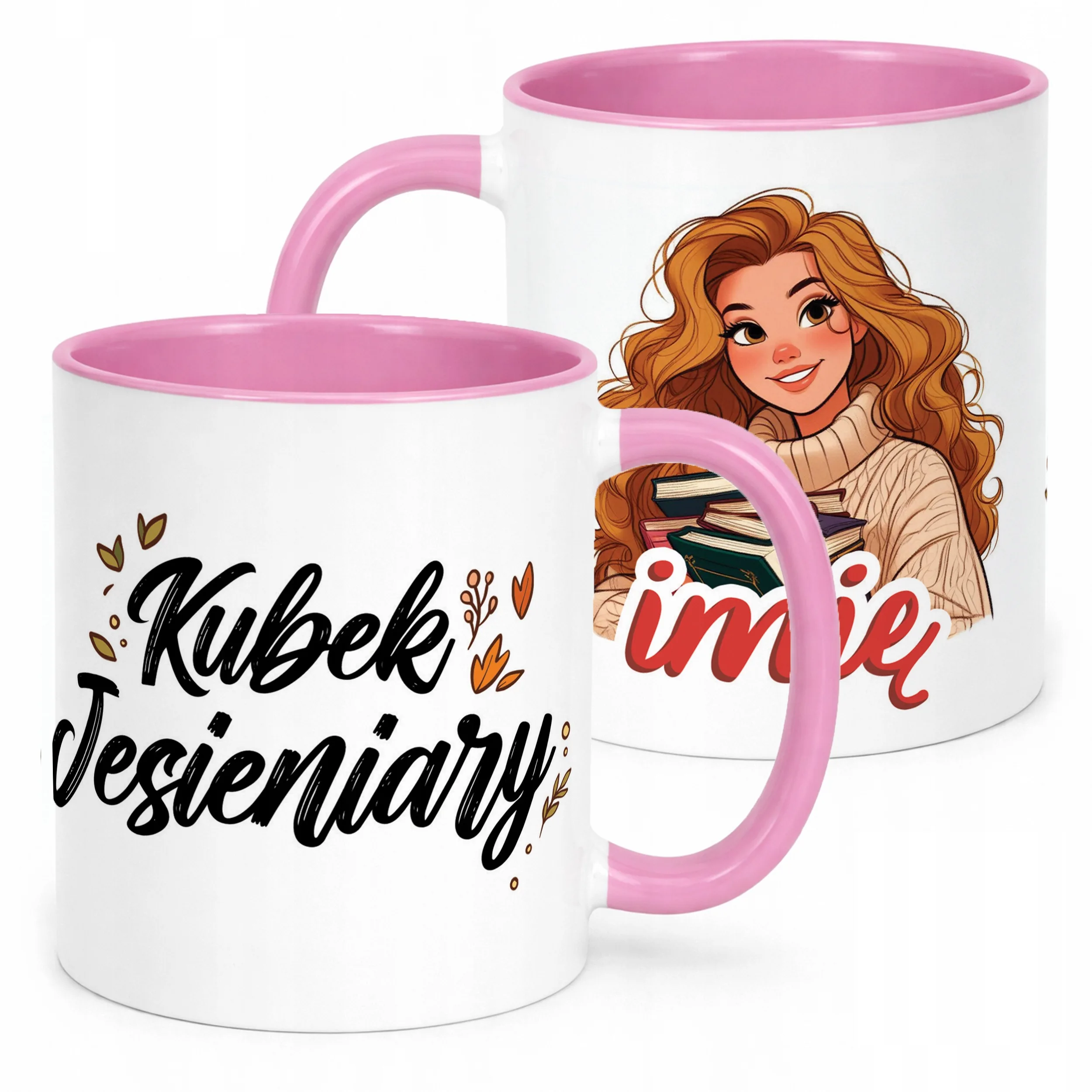 Kubek Różowy Personalizowany Jesienny Jesieniara Prezent Upominek