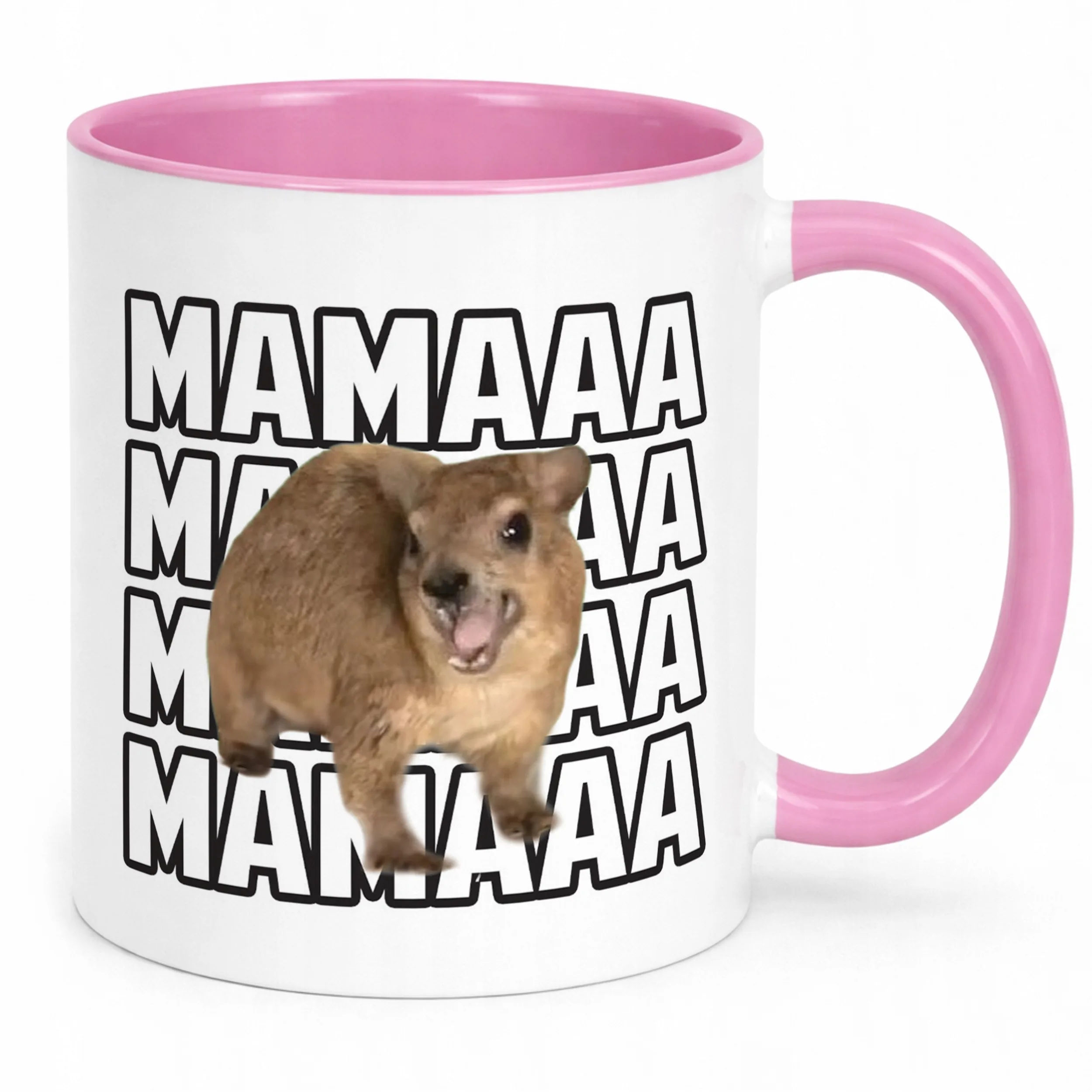 Kubek Różowy MAMA MAMA MAMAA Tiktok Viral Zwierzę Memy