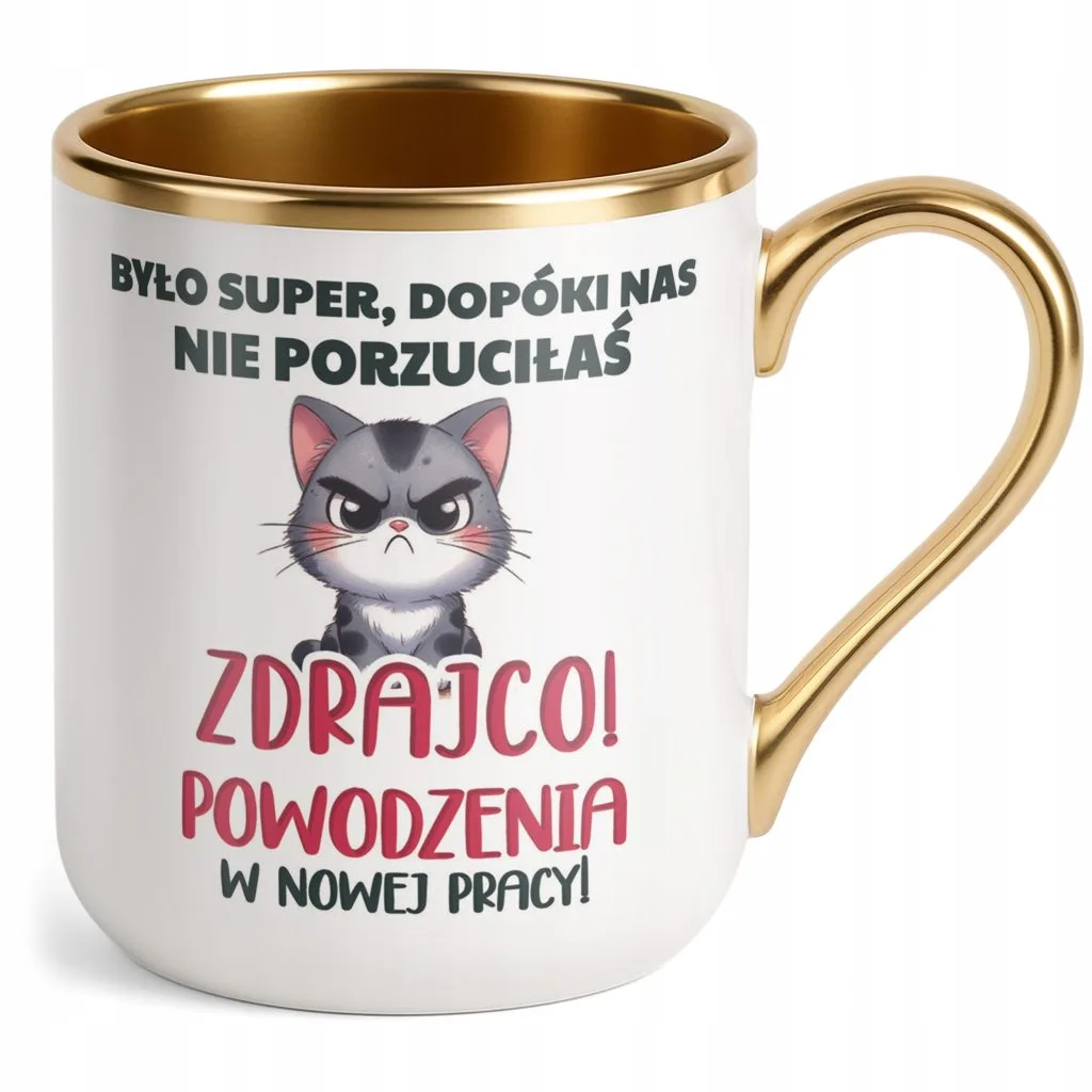 Kubek Premium Złoty Pożeganie Odejście z Pracy Dla Koleżanki Prezent